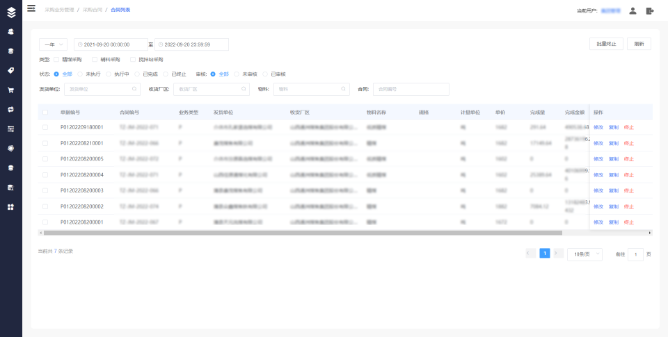大宗物料管控系統有效降低各業務節點的風險管控等級